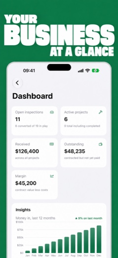 Fencing CRM dashboard on iPhone